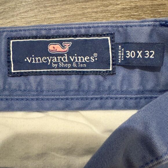 Vineyard Vines Pants Mens 30x32 Blue Embroidered Chino Holiday Christmas Trees - Picture 4 of 9